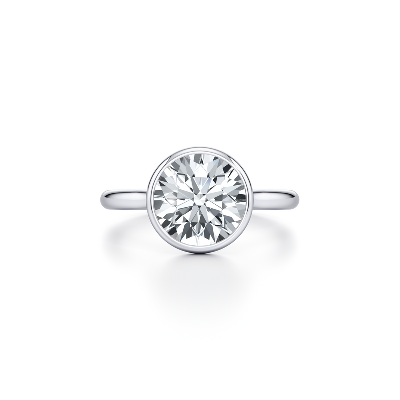 Elle Bezel Solitaire Lab Diamond Engagement Ring image 1