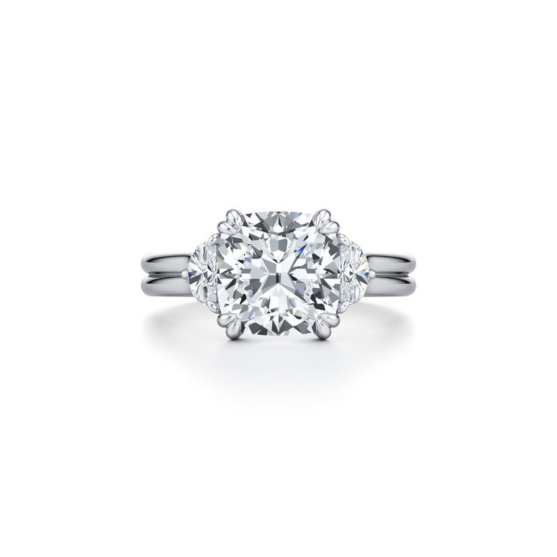Elle Half Moon Three Stone Lab Diamond Engagement Ring image 61