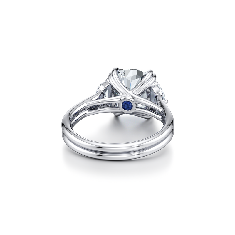 Elle Half Moon Three Stone Lab Diamond Engagement Ring image 63