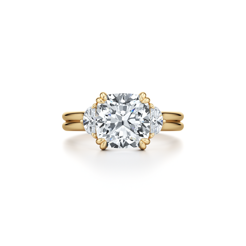 Elle Half Moon Three Stone Lab Diamond Engagement Ring image 66