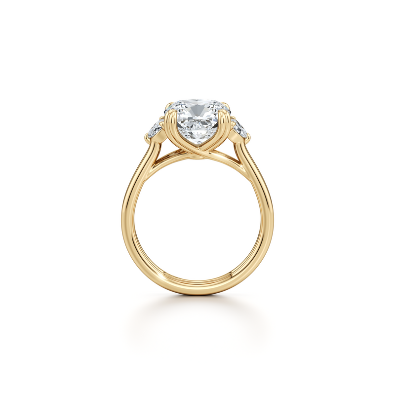 Elle Half Moon Three Stone Lab Diamond Engagement Ring image 69