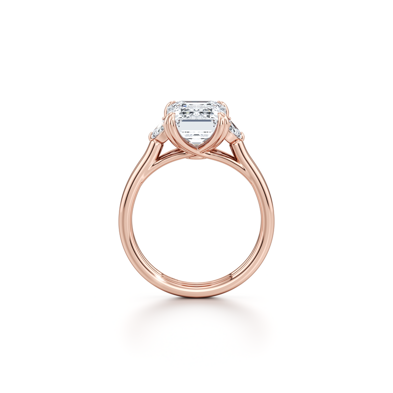 Elle Half Moon Three Stone Lab Diamond Engagement Ring image 4