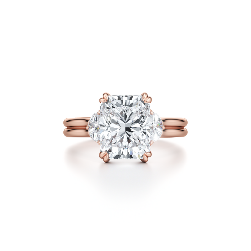 Elle Half Moon Three Stone Lab Diamond Engagement Ring image 91