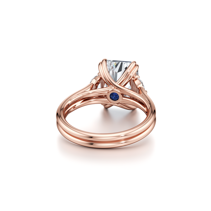 Elle Half Moon Three Stone Lab Diamond Engagement Ring image 93
