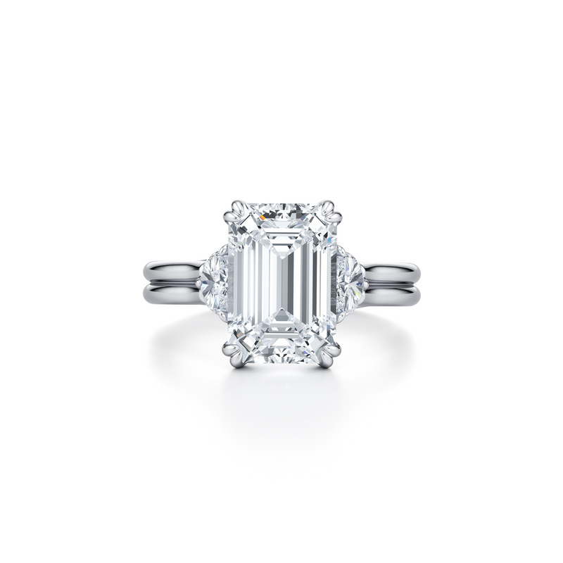 Elle Half Moon Three Stone Lab Diamond Engagement Ring image 6