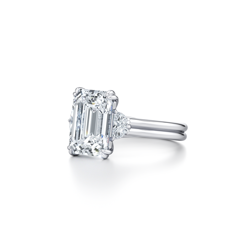 Elle Half Moon Three Stone Lab Diamond Engagement Ring image 7