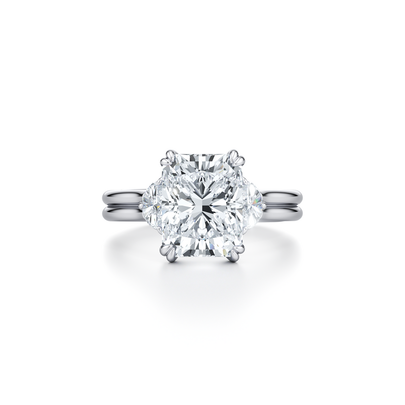 Elle Half Moon Three Stone Lab Diamond Engagement Ring image 81