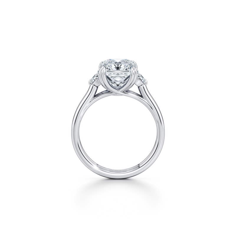 Elle Half Moon Three Stone Lab Diamond Engagement Ring image 84