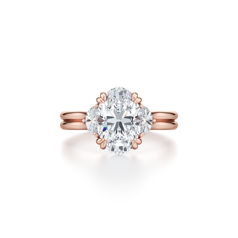 Elle Half Moon Three Stone Lab Diamond Engagement Ring image 31