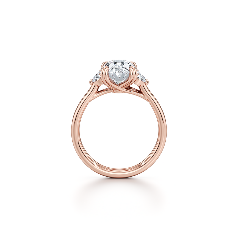 Elle Half Moon Three Stone Lab Diamond Engagement Ring image 34