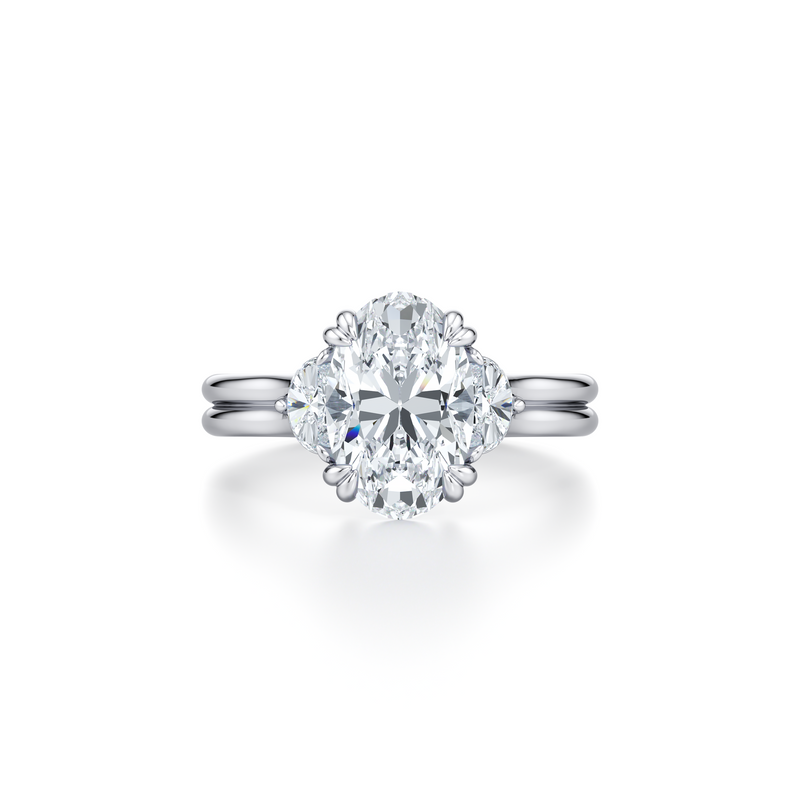 Elle Half Moon Three Stone Lab Diamond Engagement Ring image 21