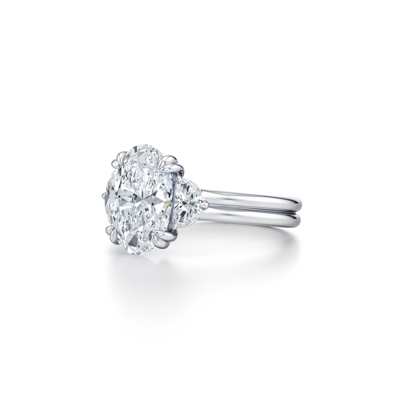 Elle Half Moon Three Stone Lab Diamond Engagement Ring image 22