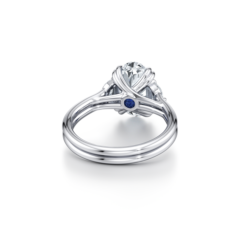 Elle Half Moon Three Stone Lab Diamond Engagement Ring image 23