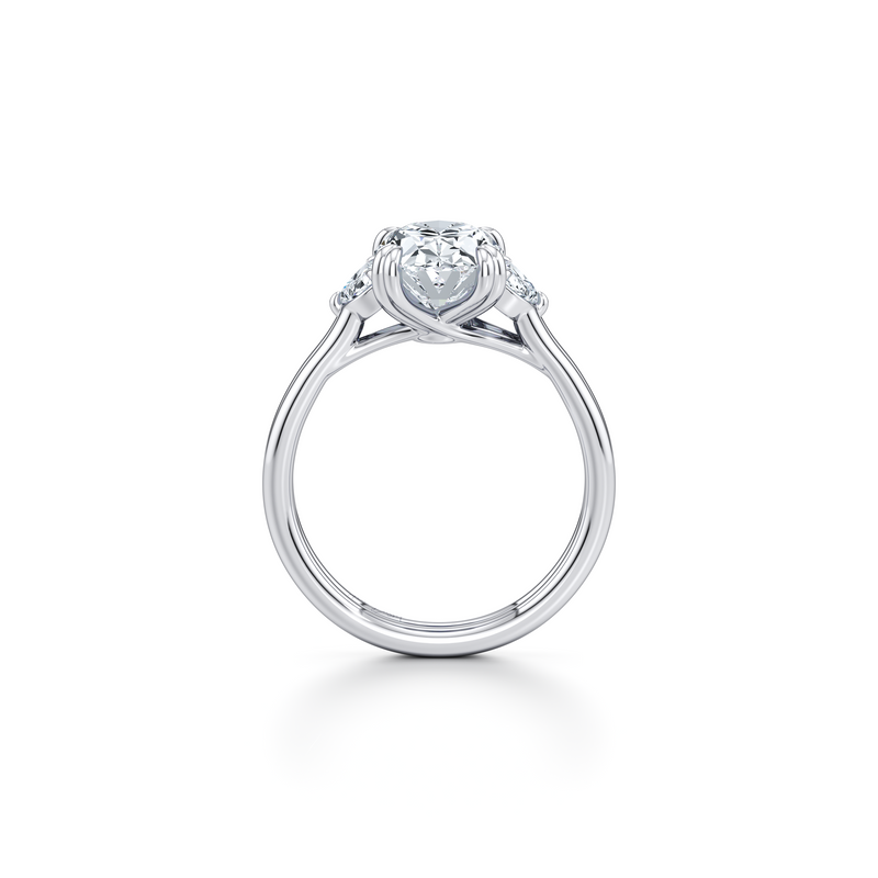 Elle Half Moon Three Stone Lab Diamond Engagement Ring image 24