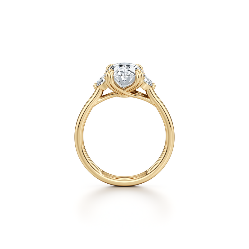 Elle Half Moon Three Stone Lab Diamond Engagement Ring image 29