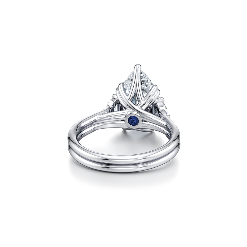 Elle Half Moon Three Stone Lab Diamond Engagement Ring image 103