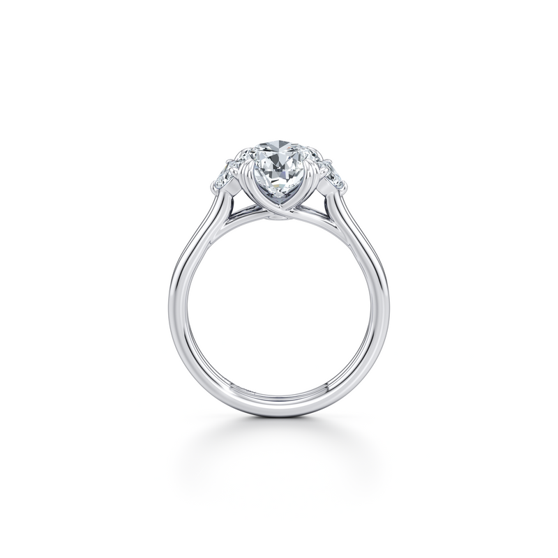 Elle Half Moon Three Stone Lab Diamond Engagement Ring image 104