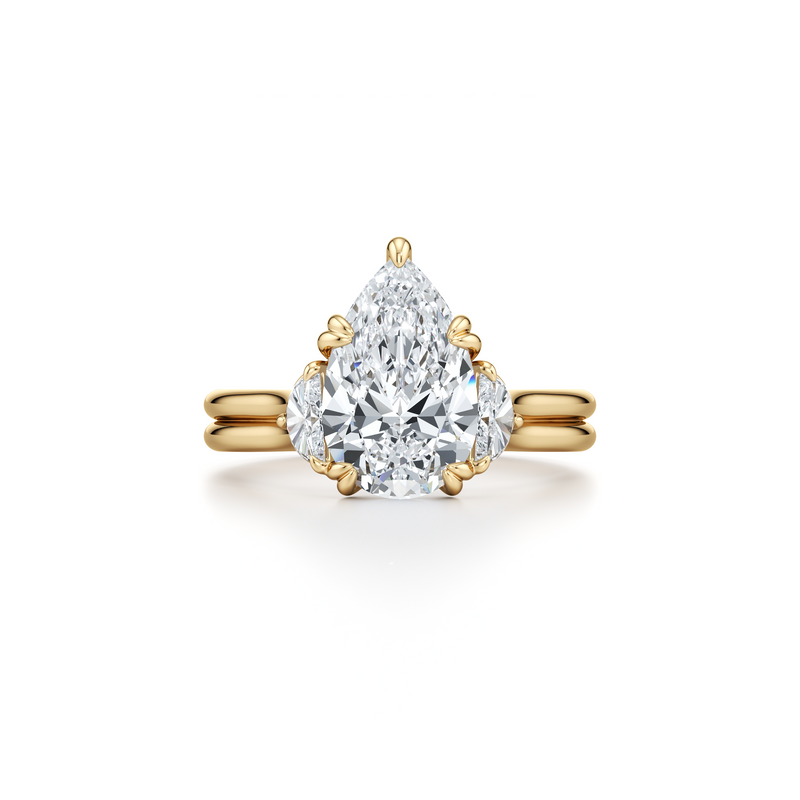 Elle Half Moon Three Stone Lab Diamond Engagement Ring image 106