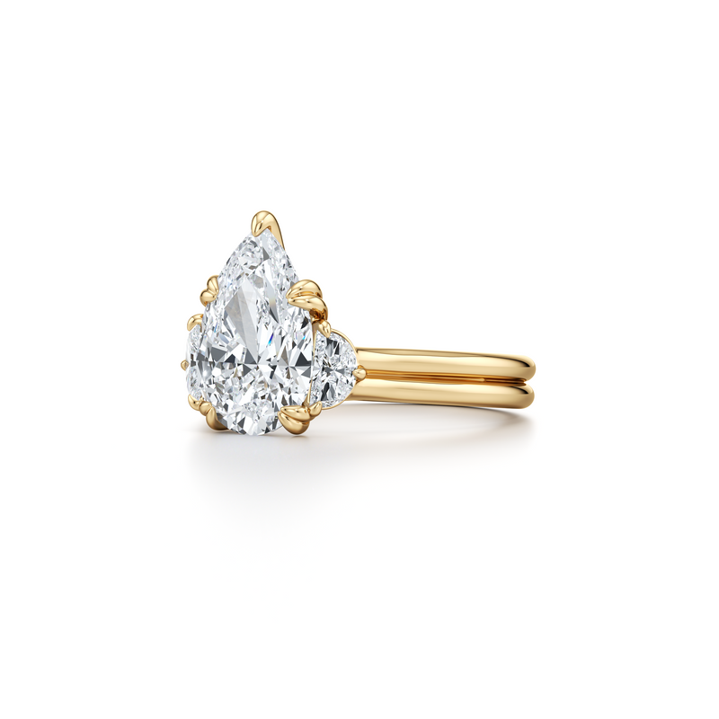 Elle Half Moon Three Stone Lab Diamond Engagement Ring image 107
