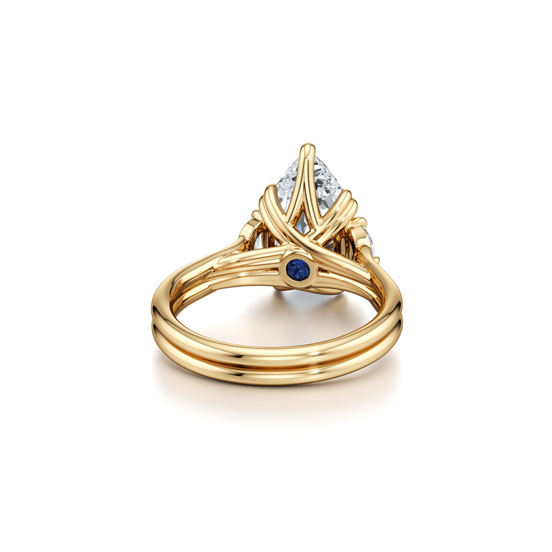 Elle Half Moon Three Stone Lab Diamond Engagement Ring image 108