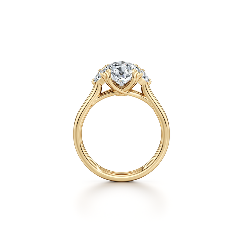 Elle Half Moon Three Stone Lab Diamond Engagement Ring image 109