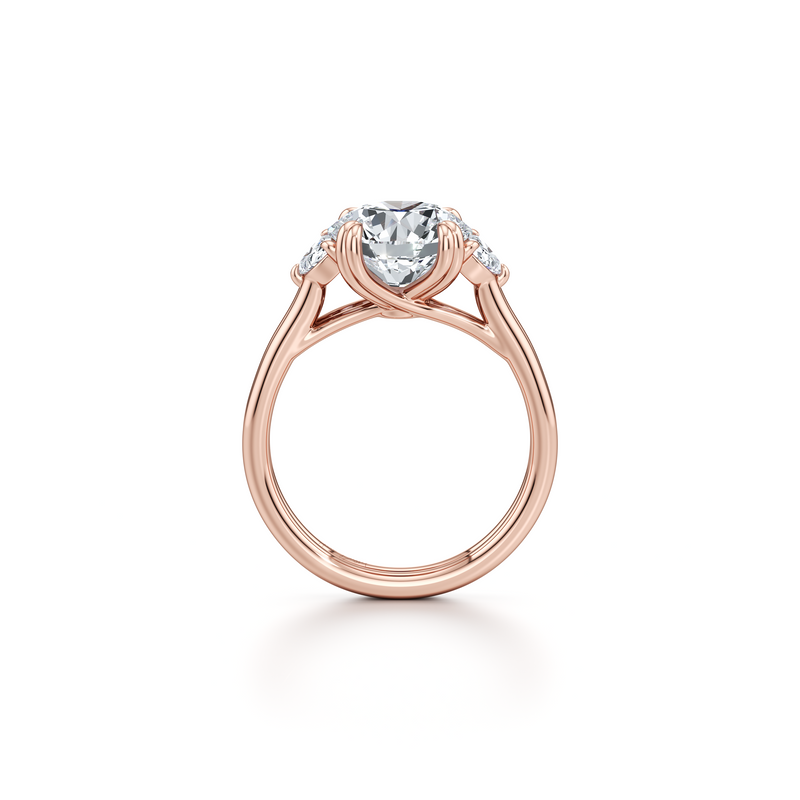 Elle Half Moon Three Stone Lab Diamond Engagement Ring image 54