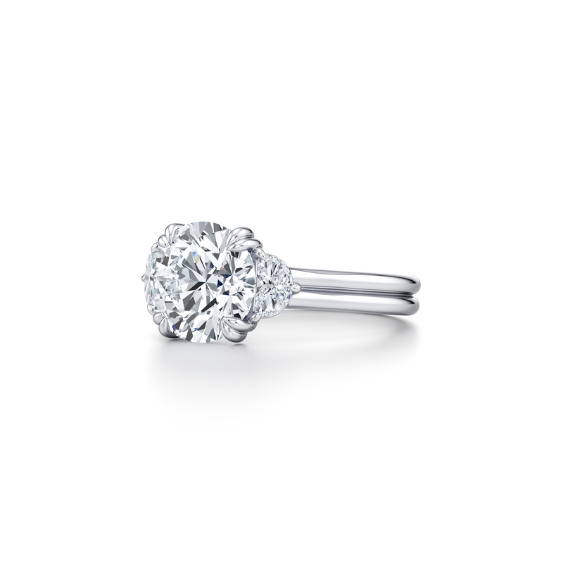 Elle Half Moon Three Stone Lab Diamond Engagement Ring image 42