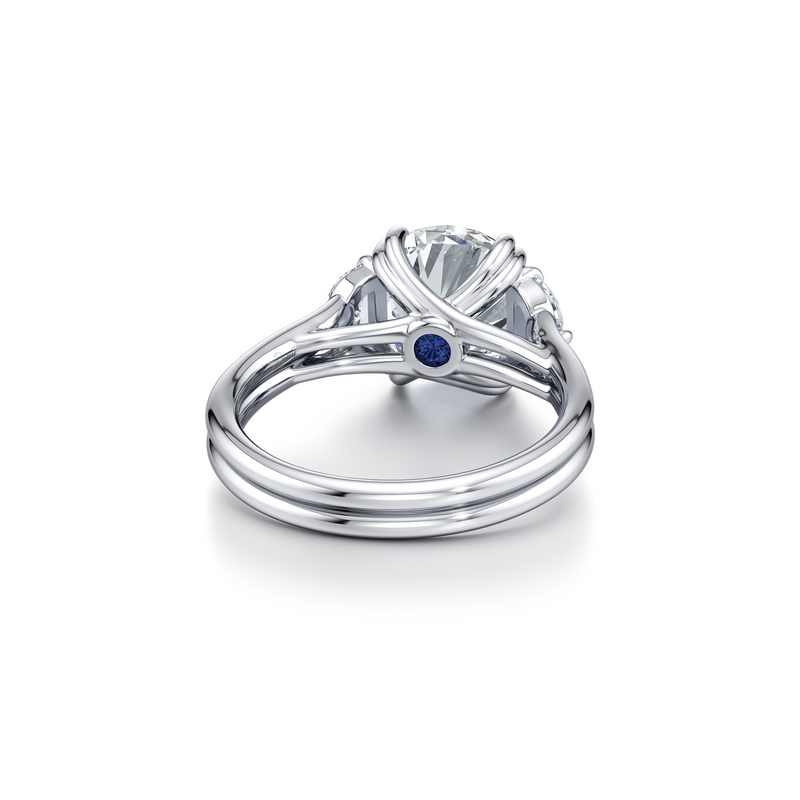 Elle Half Moon Three Stone Lab Diamond Engagement Ring image 43