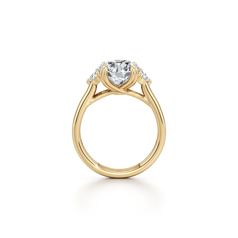 Elle Half Moon Three Stone Lab Diamond Engagement Ring image 49