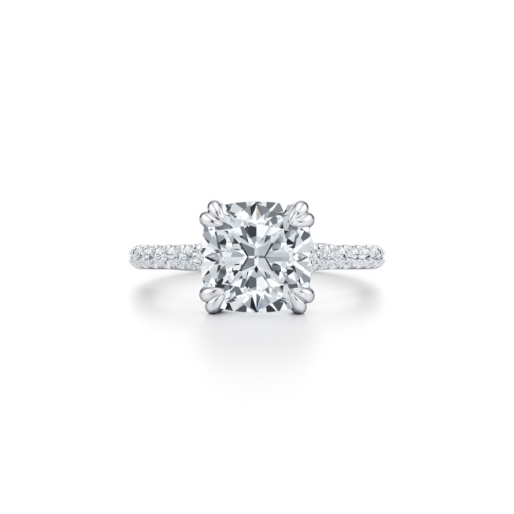Elle Cushion Solitaire Lab Diamond Engagement Ring image 1