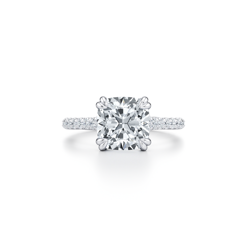 Elle Cushion Solitaire Lab Diamond Engagement Ring image 1