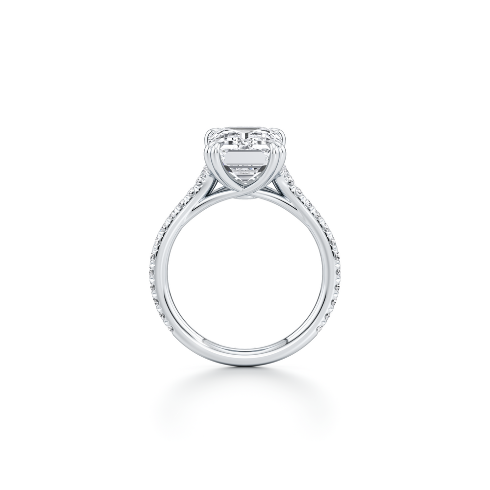 Elle Emerald Cut Solitaire Lab Diamond Engagement Ring image 4