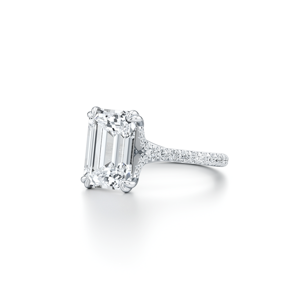 Elle Emerald Solitaire Lab Diamond Engagement Ring image 2