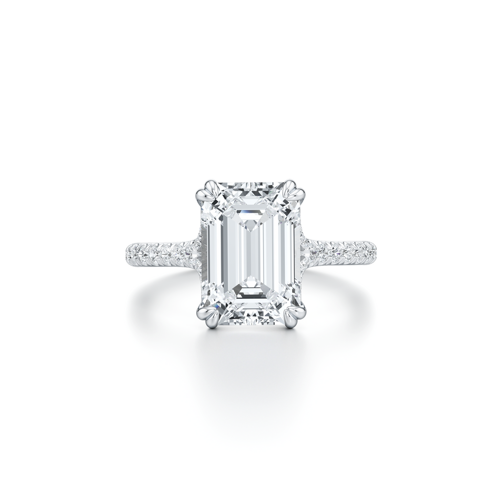 Elle Emerald Solitaire Lab Diamond Engagement Ring image 1