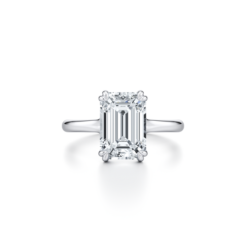 Elle Emerald Cut Solitaire Lab Diamond Engagement Ring image 1