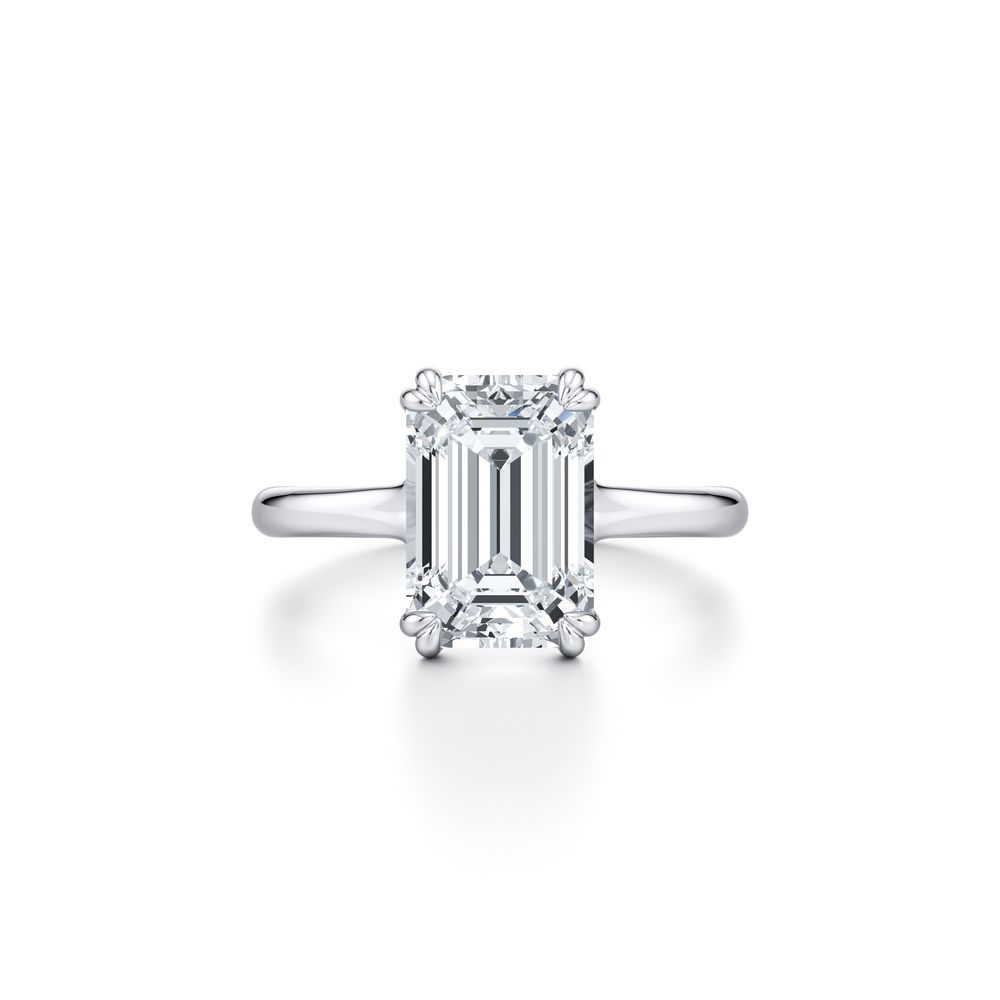 Elle Emerald Cut Solitaire Lab Diamond Engagement Ring image 1