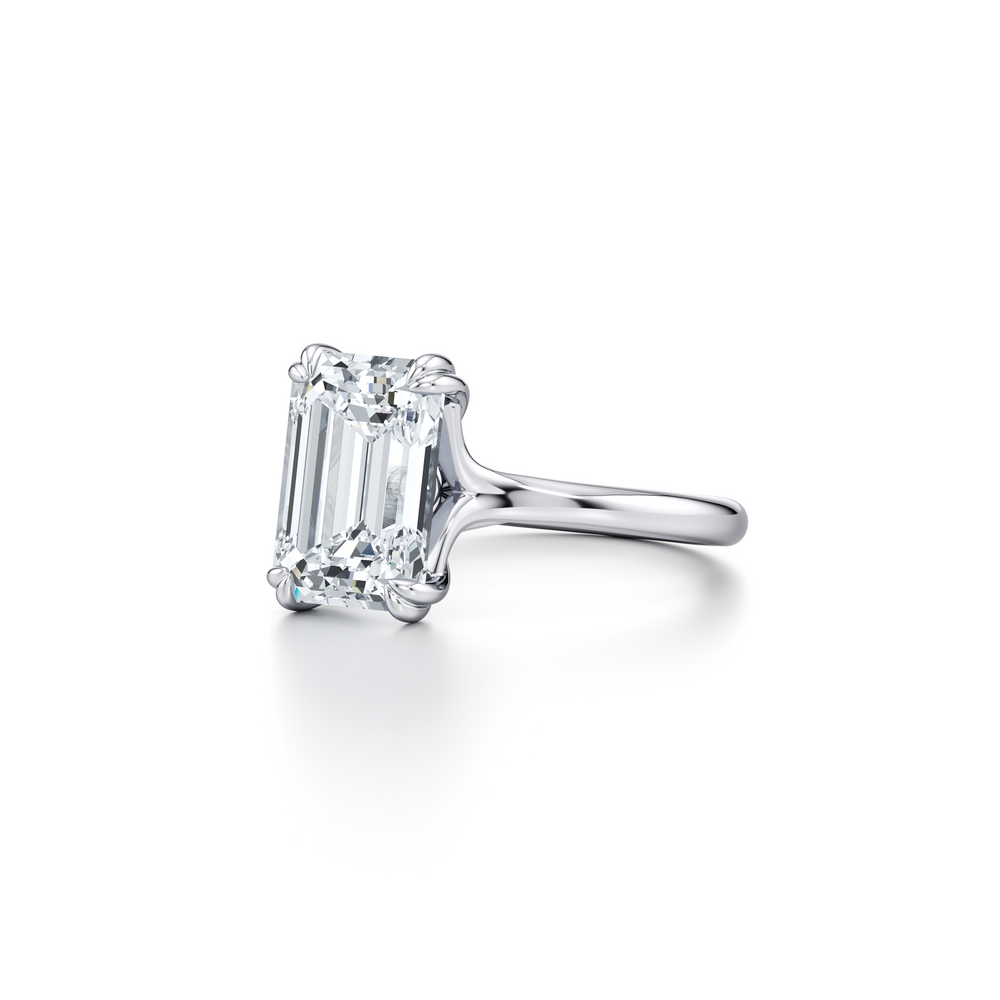 Elle Emerald Cut Solitaire Lab Diamond Engagement Ring image 2