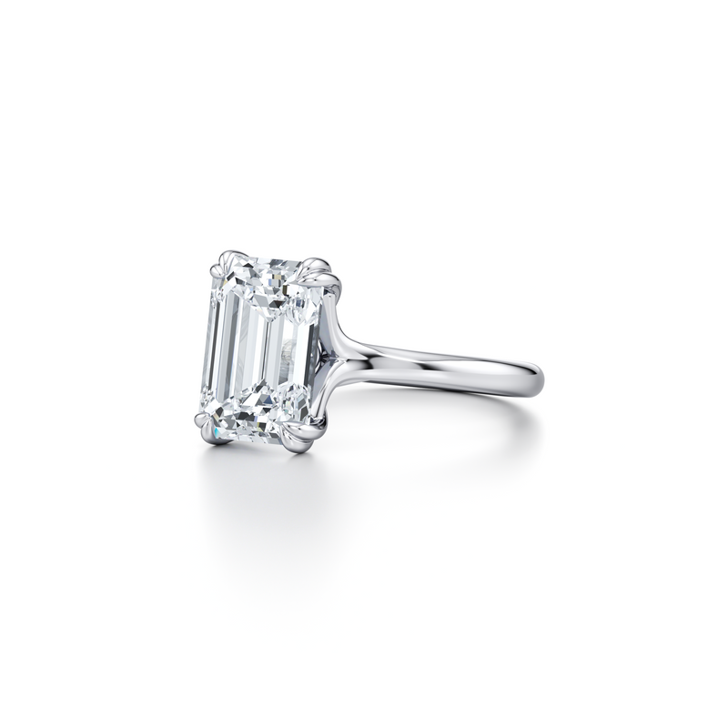 Elle Emerald Cut Solitaire Lab Diamond Engagement Ring image 2