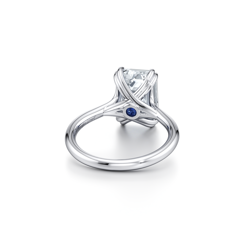 Elle Emerald Cut Solitaire Lab Diamond Engagement Ring image 3