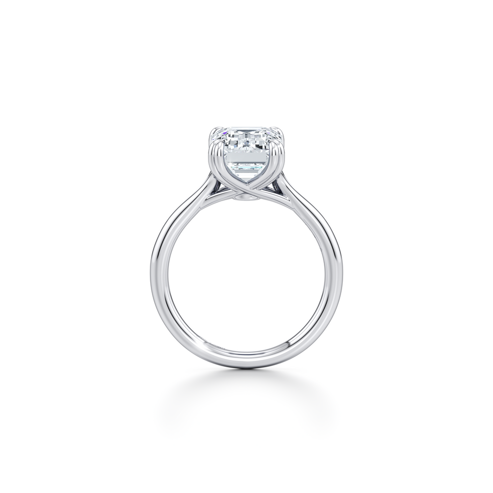 Elle Emerald Cut Solitaire Lab Diamond Engagement Ring image 4