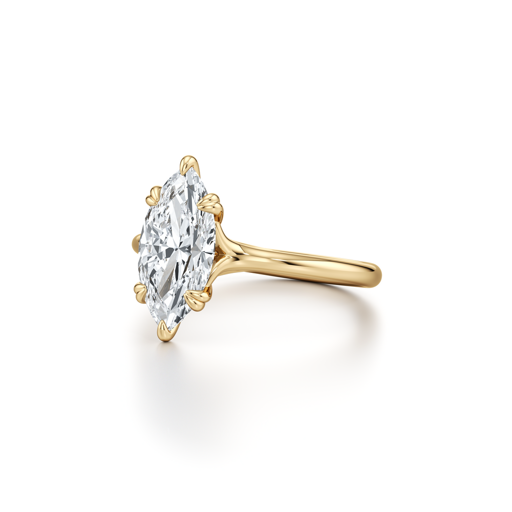 Elle Marquise Solitaire Lab Diamond Engagement Ring image 2