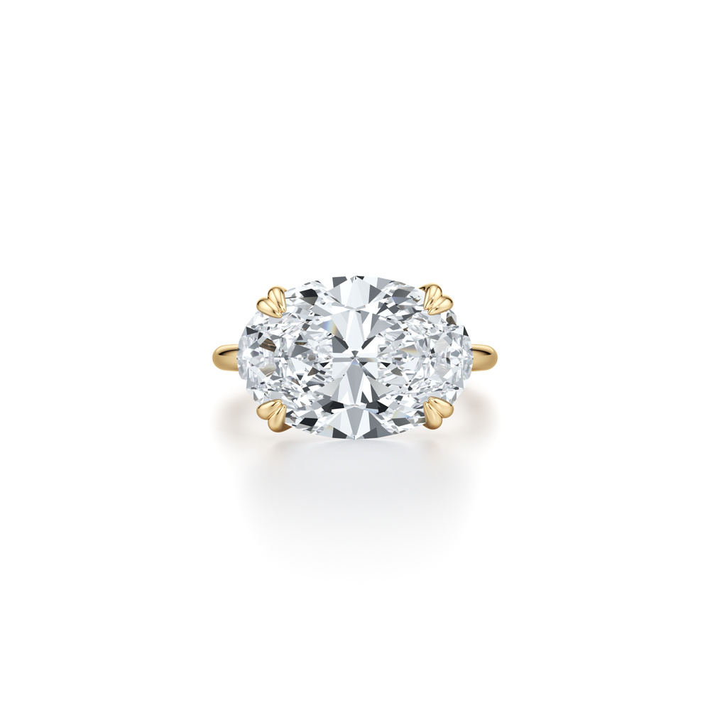 High Jewelry | Elle East-West Oval Cut Solitaire Lab Diamond Engagement Ring image 1