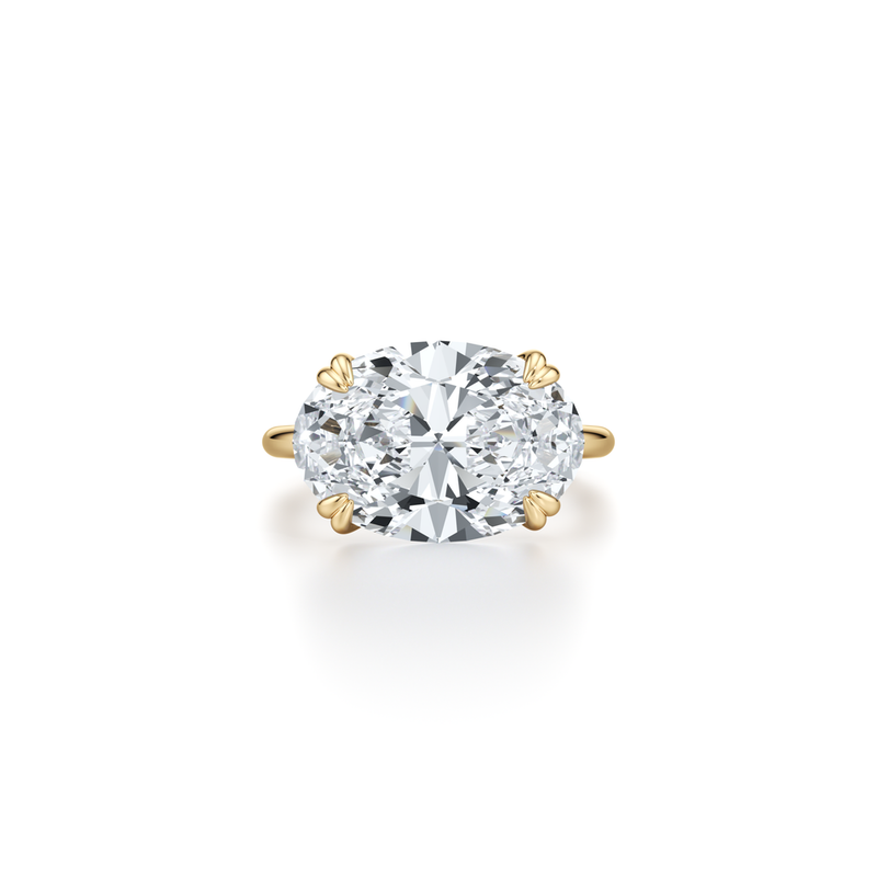High Jewelry | Elle East-West Oval Cut Solitaire Lab Diamond Engagement Ring image 1