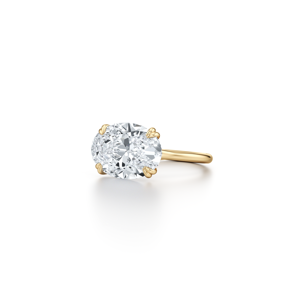 High Jewelry | Elle East-West Oval Cut Solitaire Lab Diamond Engagement Ring image 2