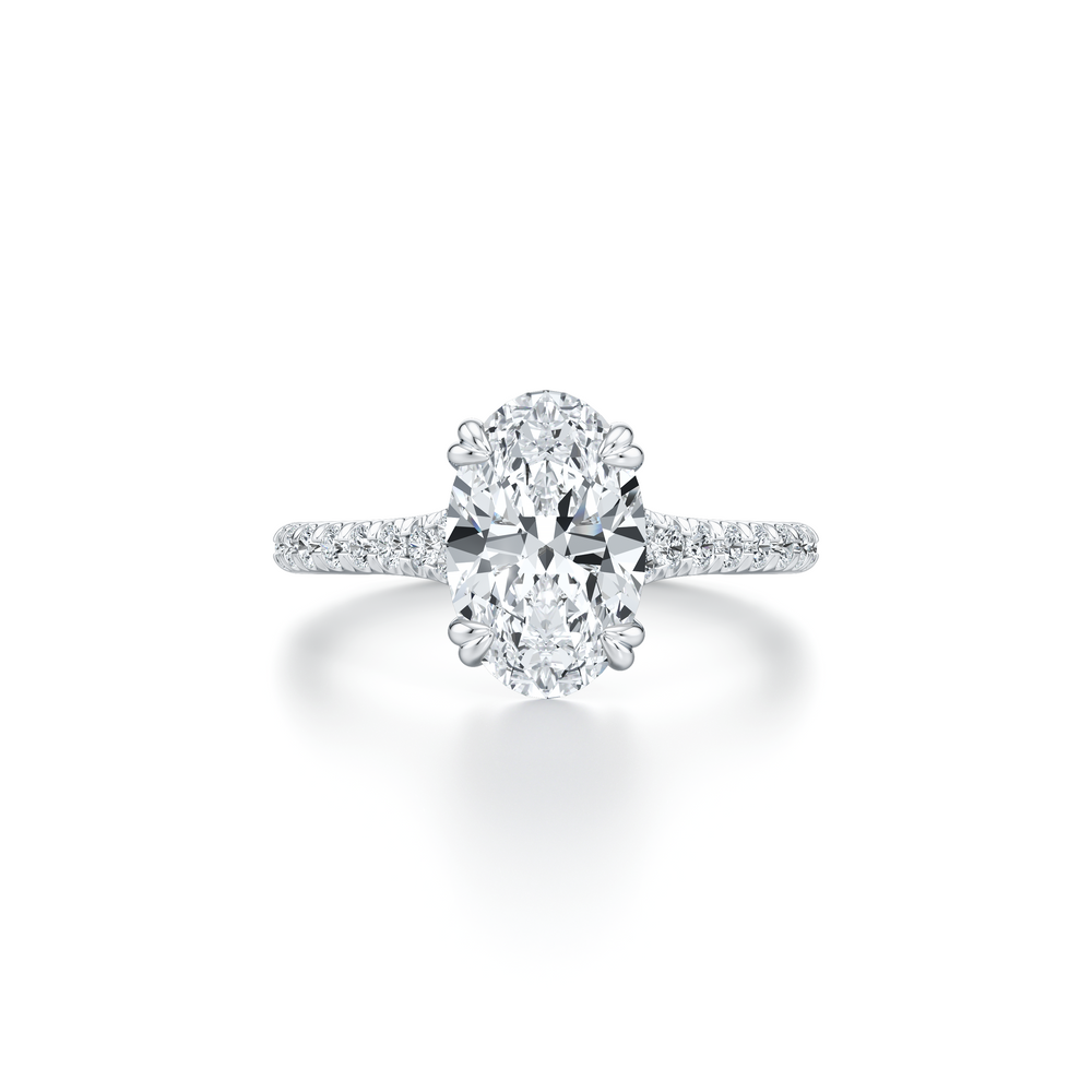 Elle Oval Cut Lab Diamond Solitaire Engagement Ring image 1