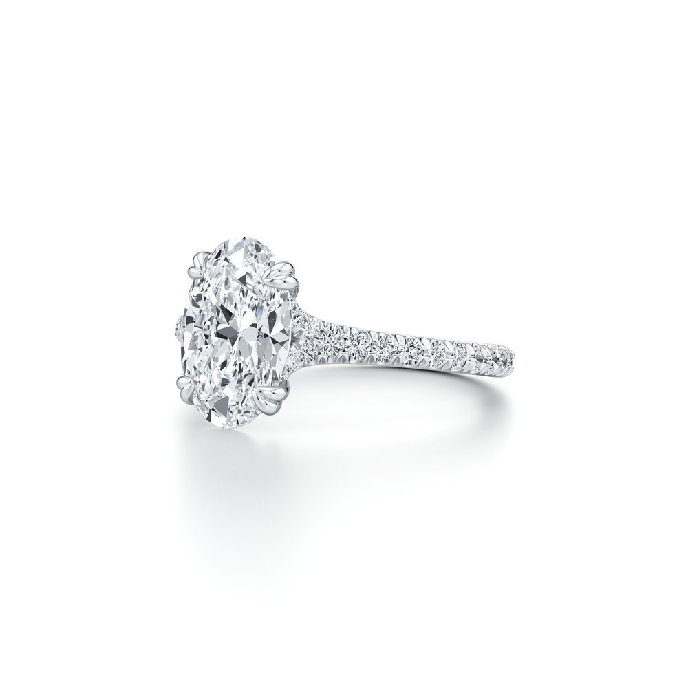Elle Oval Cut Solitaire Lab Diamond Engagement Ring image 3