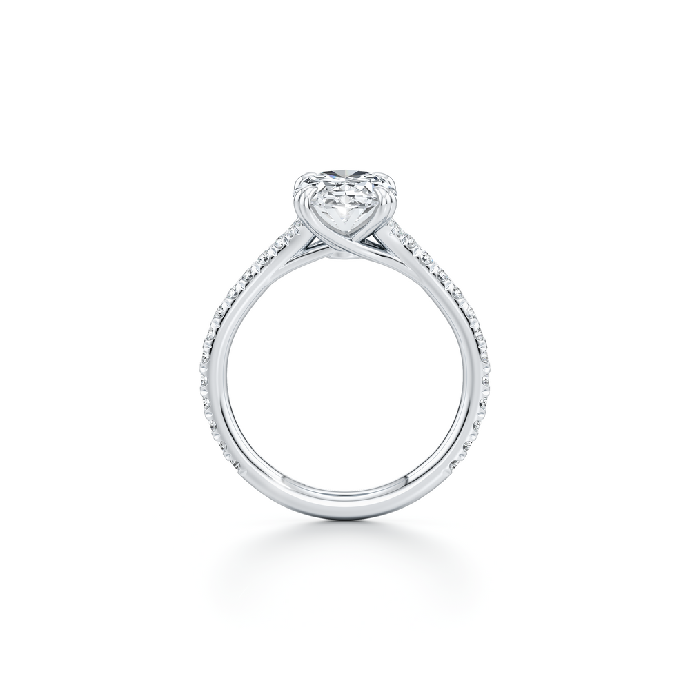 Elle Oval Cut Lab Diamond Solitaire Engagement Ring image 4
