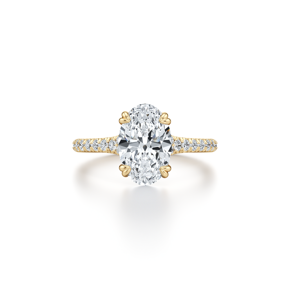 Elle Oval Shape Solitaire Lab Diamond Engagement Ring image 1