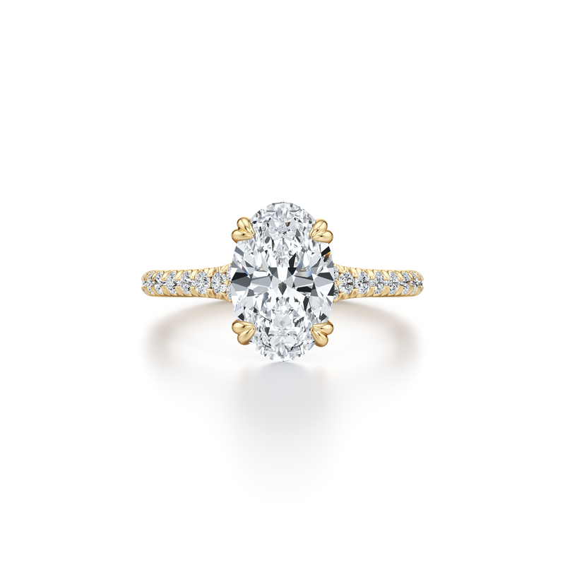 Elle Oval Shape Solitaire Lab Diamond Engagement Ring image 1