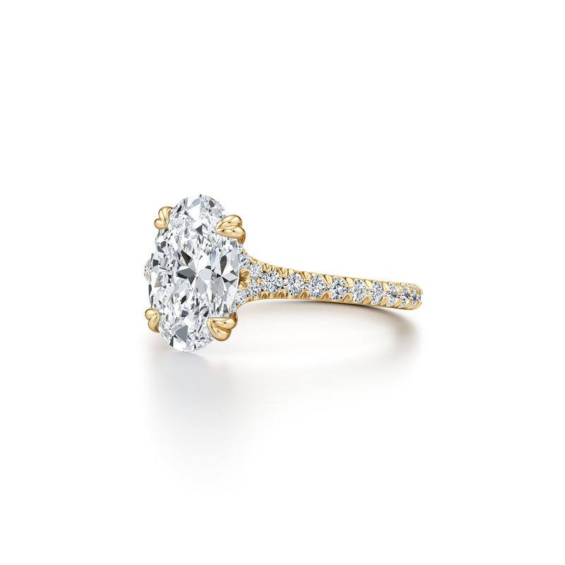 Elle Oval Shape Solitaire Lab Diamond Engagement Ring image 2